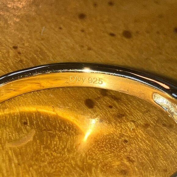 Natural Golden Apatite Sterling Silver Halo Ring Size 10 - Picture 6 of 9